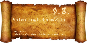 Valentinyi Borbála névjegykártya